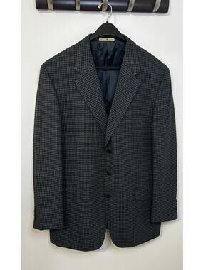 Joseph Abboud men's 100% wool jacket, 3 button close, 3 pockets, black grey 42R